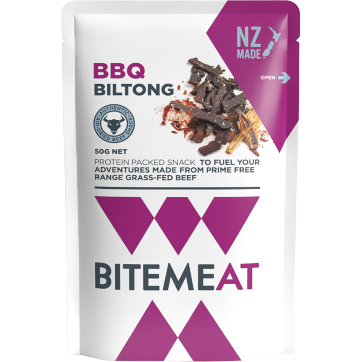 BiteMeat Grass Fed Biltong BBQ 10x50g