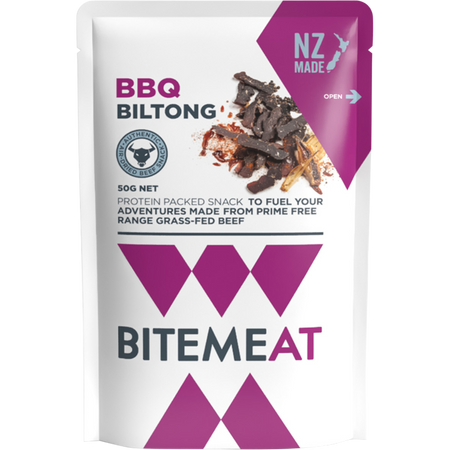 BiteMeat Grass Fed Biltong BBQ 10x50g