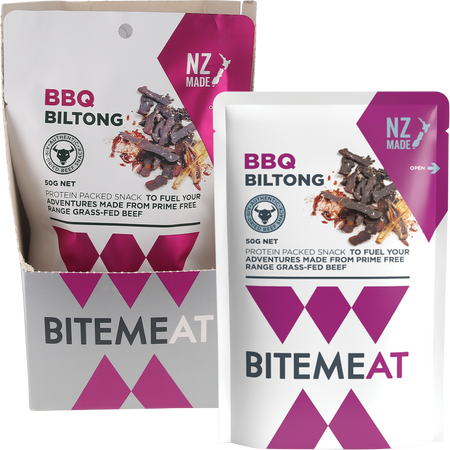 BiteMeat Grass Fed Biltong BBQ 10x50g