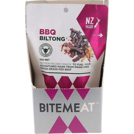 BiteMeat Grass Fed Biltong BBQ 10x50g