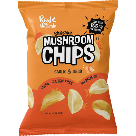 REAL NATURALS Shiitake Mushroom Chips Garlic & Herb 12x32g