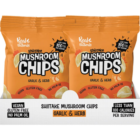 REAL NATURALS Shiitake Mushroom Chips Garlic & Herb 12x32g