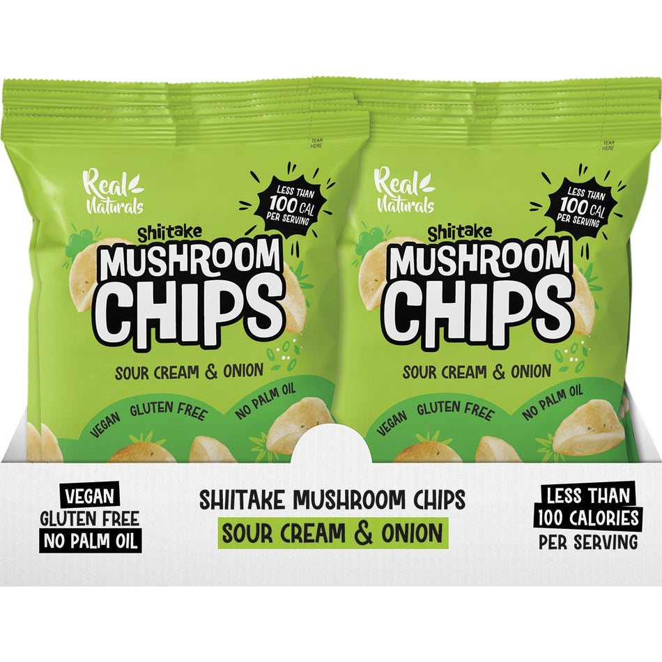 REAL NATURALS Shiitake Mushroom Chips Sour Cream & Onion 12x32g