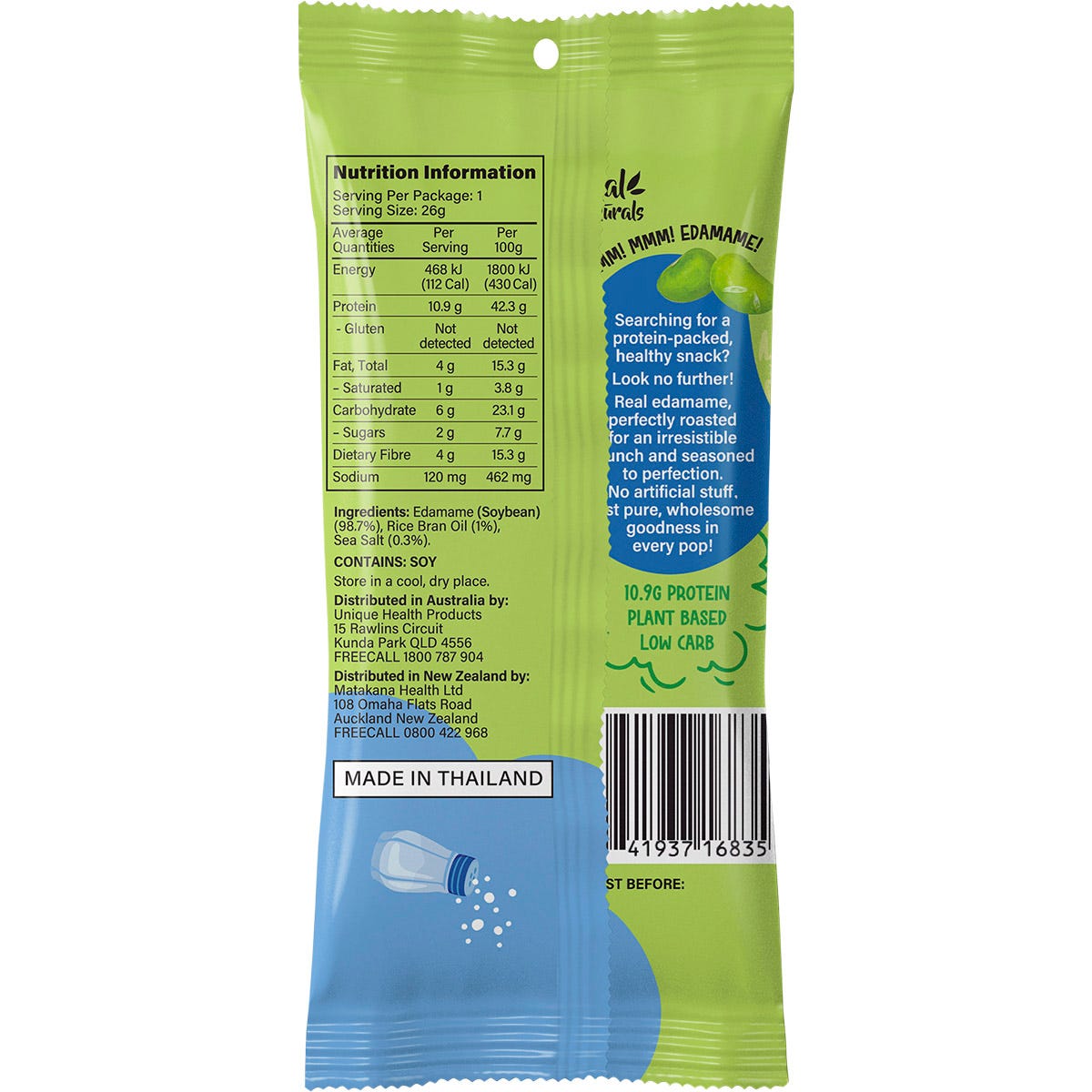 Real Naturals Protein Edamame Pops Sea Salt 10x26g