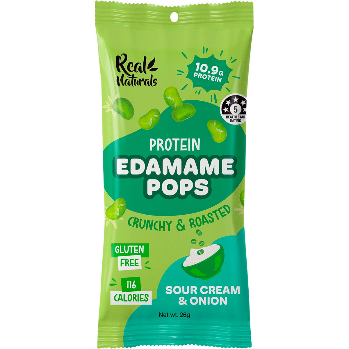 Real Naturals Protein Edamame Pops Sour Cream 10x26g