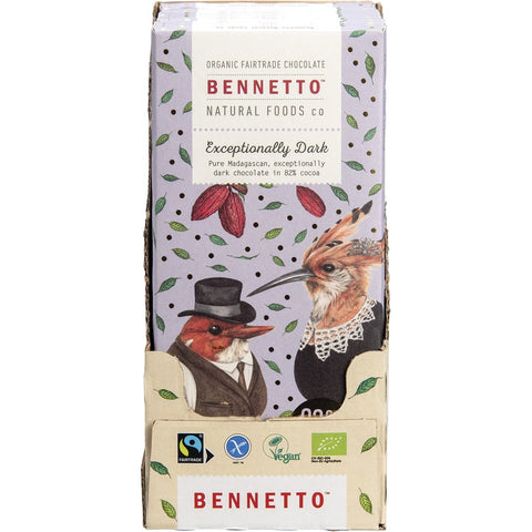 BENNETTO Organic Dark Chocolate Exceptionally Dark 100g 14PK