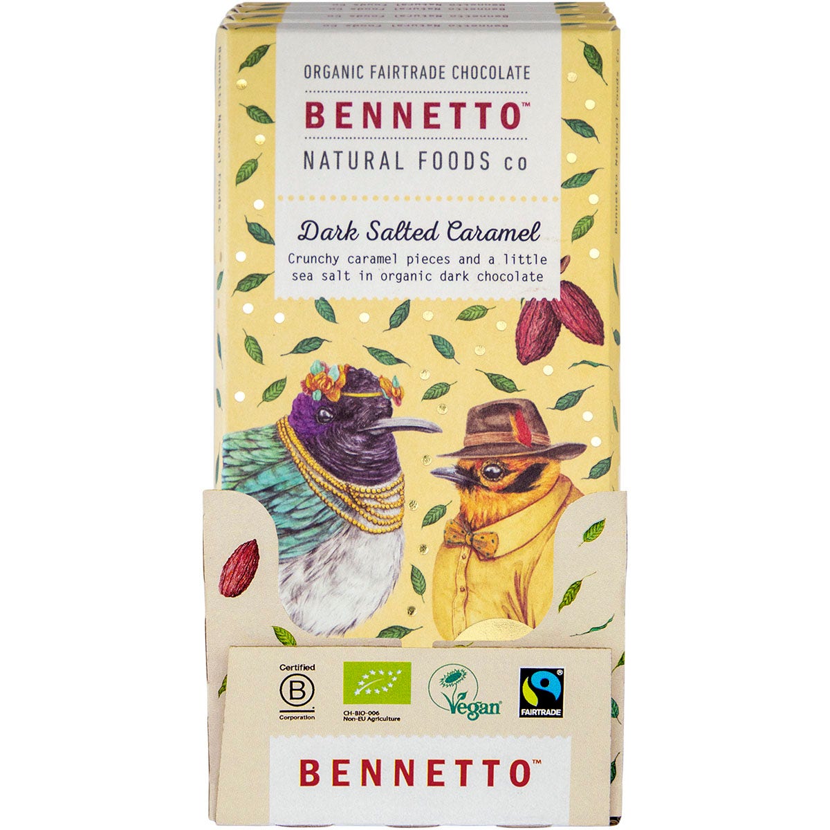 Bennetto Organic Dark Chocolate Dark Salted Caramel 12x80g
