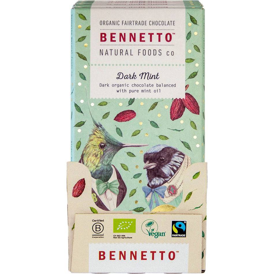 BENNETTO Organic Dark Chocolate Dark Mint 12x80g