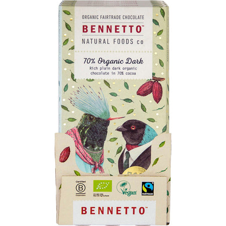 BENNETTO Organic Dark Chocolate 70% Organic Dark 12x80g