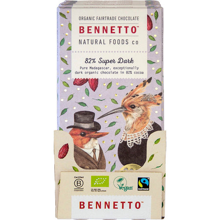 Bennetto Organic Dark Chocolate 82% Super Dark 12x80g