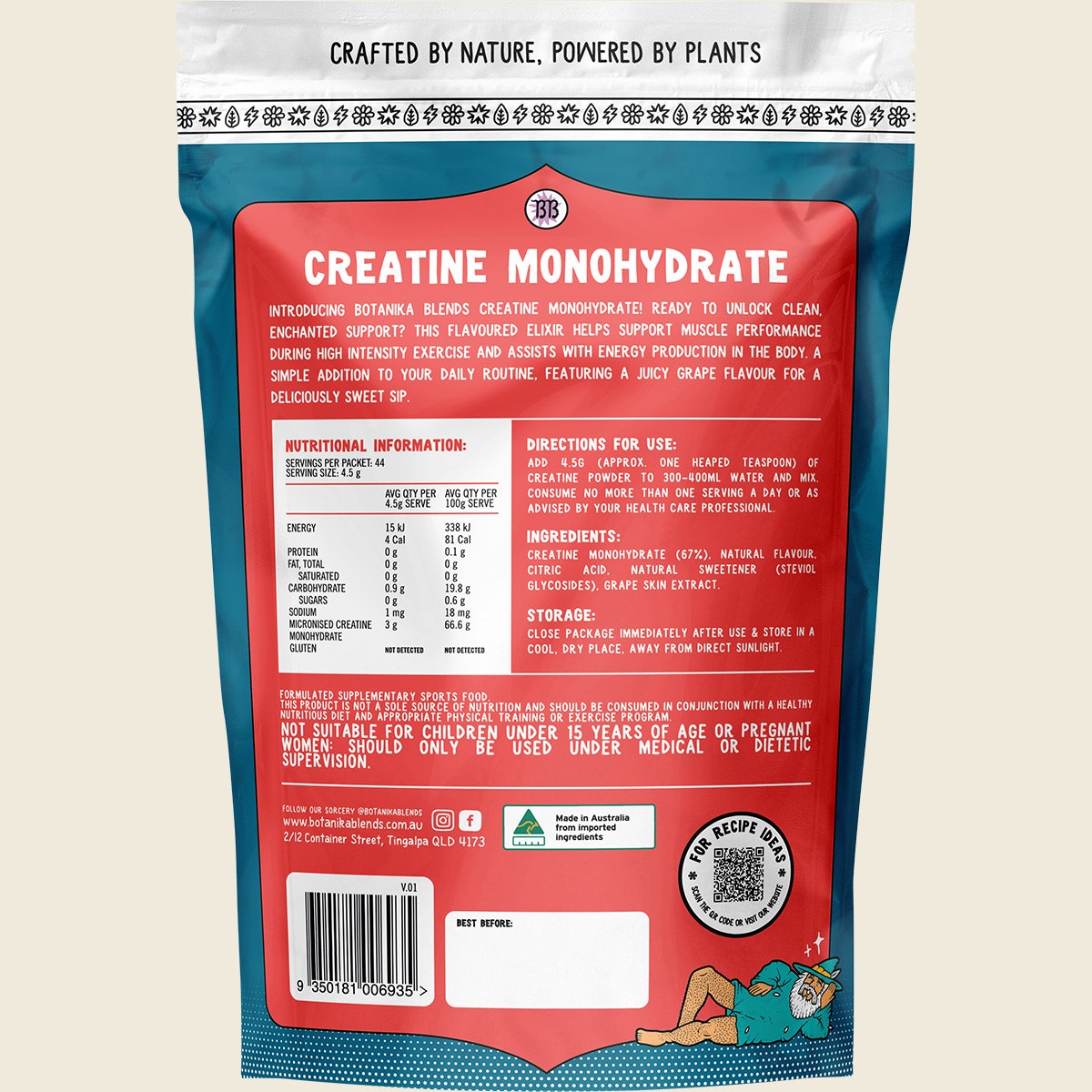Botanika Blends Creatine Monohydrate Grape Soda 200g