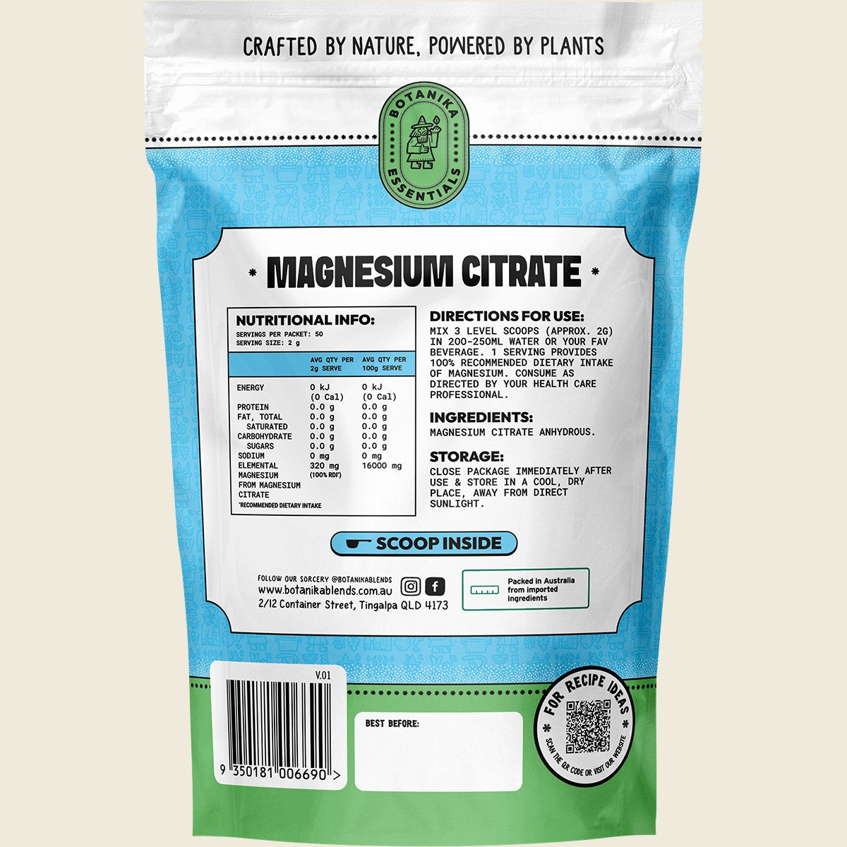 Botanika Blends Magnesium Citrate 100g