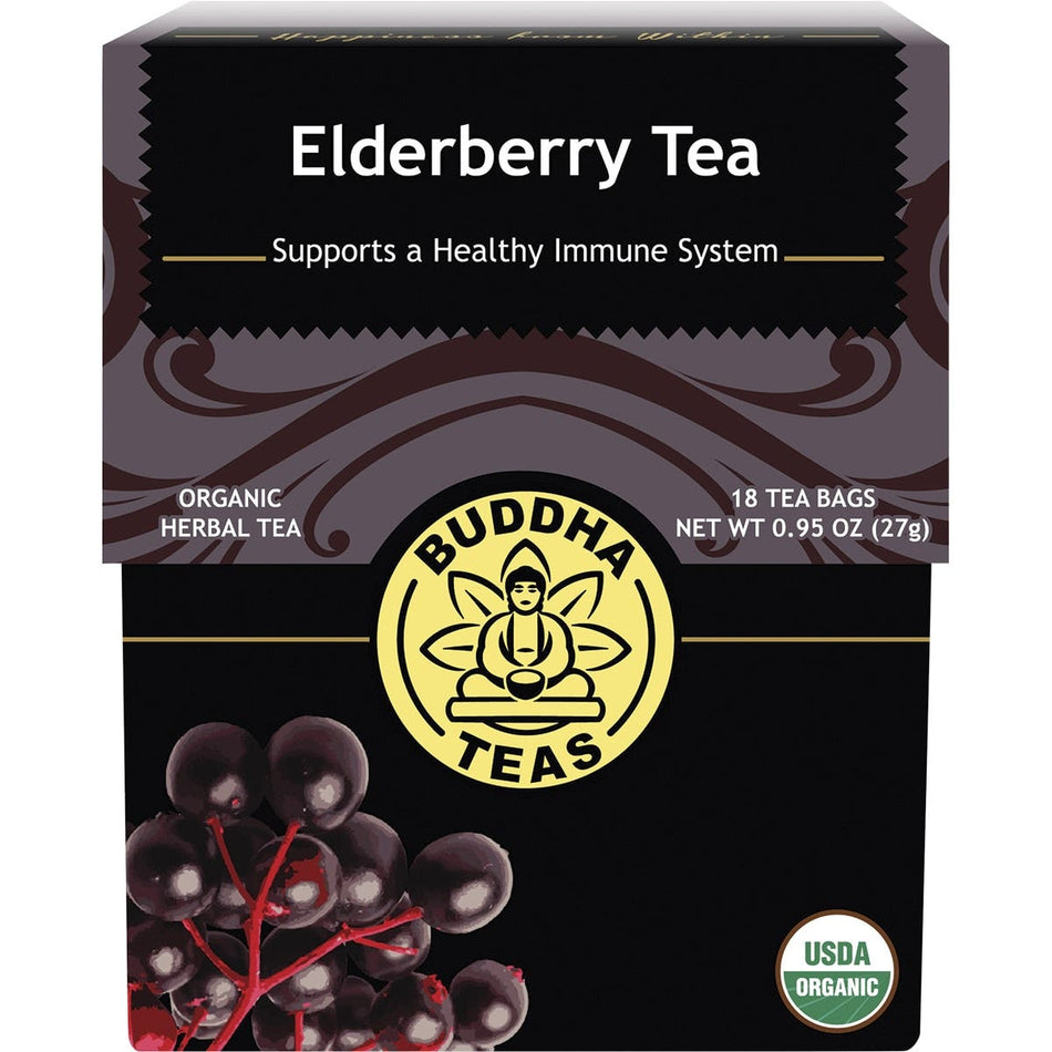 BUDDHA TEAS Organic Herbal Tea Bags Elderberry Tea 18