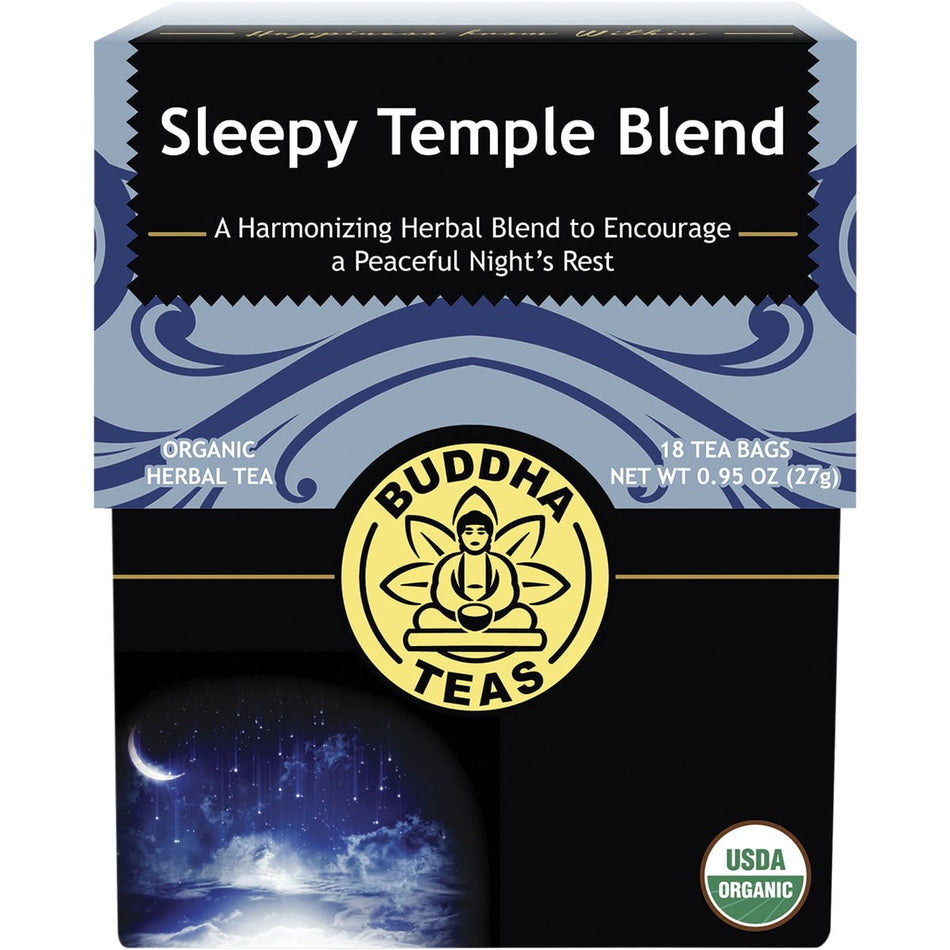 BUDDHA TEAS Organic Herbal Tea Bags Sleepy Temple Blend 18