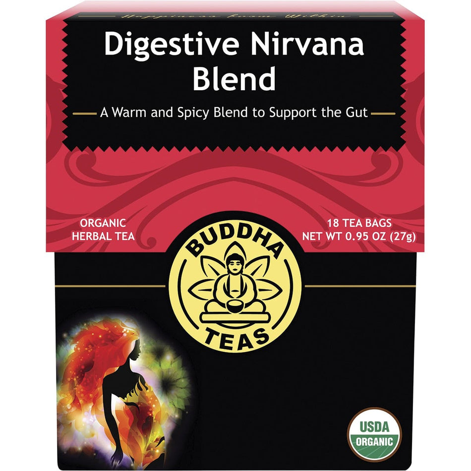 BUDDHA TEAS Organic Herbal Tea Bags Digestive Nirvana Blend 18