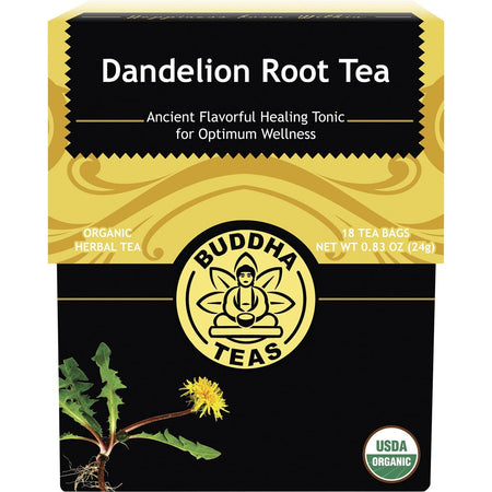 BUDDHA TEAS Organic Herbal Tea Bags Dandelion Root Tea 18pk