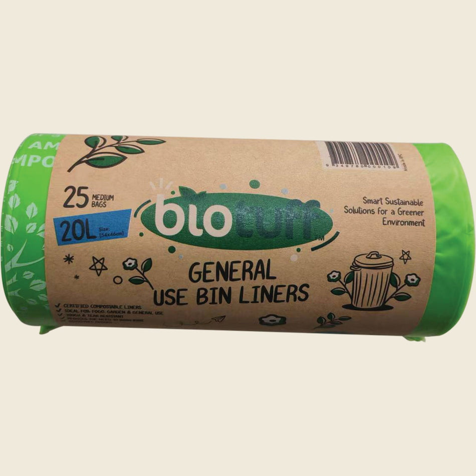 Biotuff General Use Bin Liners Medium Bags - 20 Litres x 25