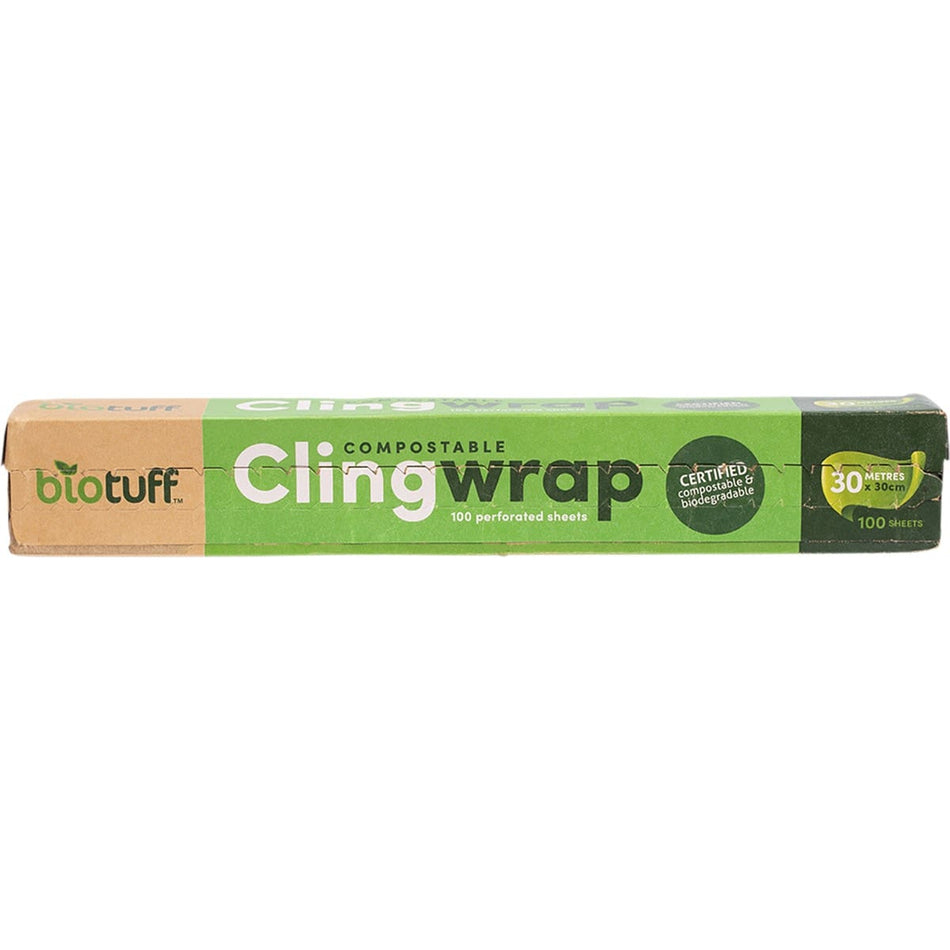 Biotuff Compostable Cling Wrap 100 X 30cm Sheets 30m