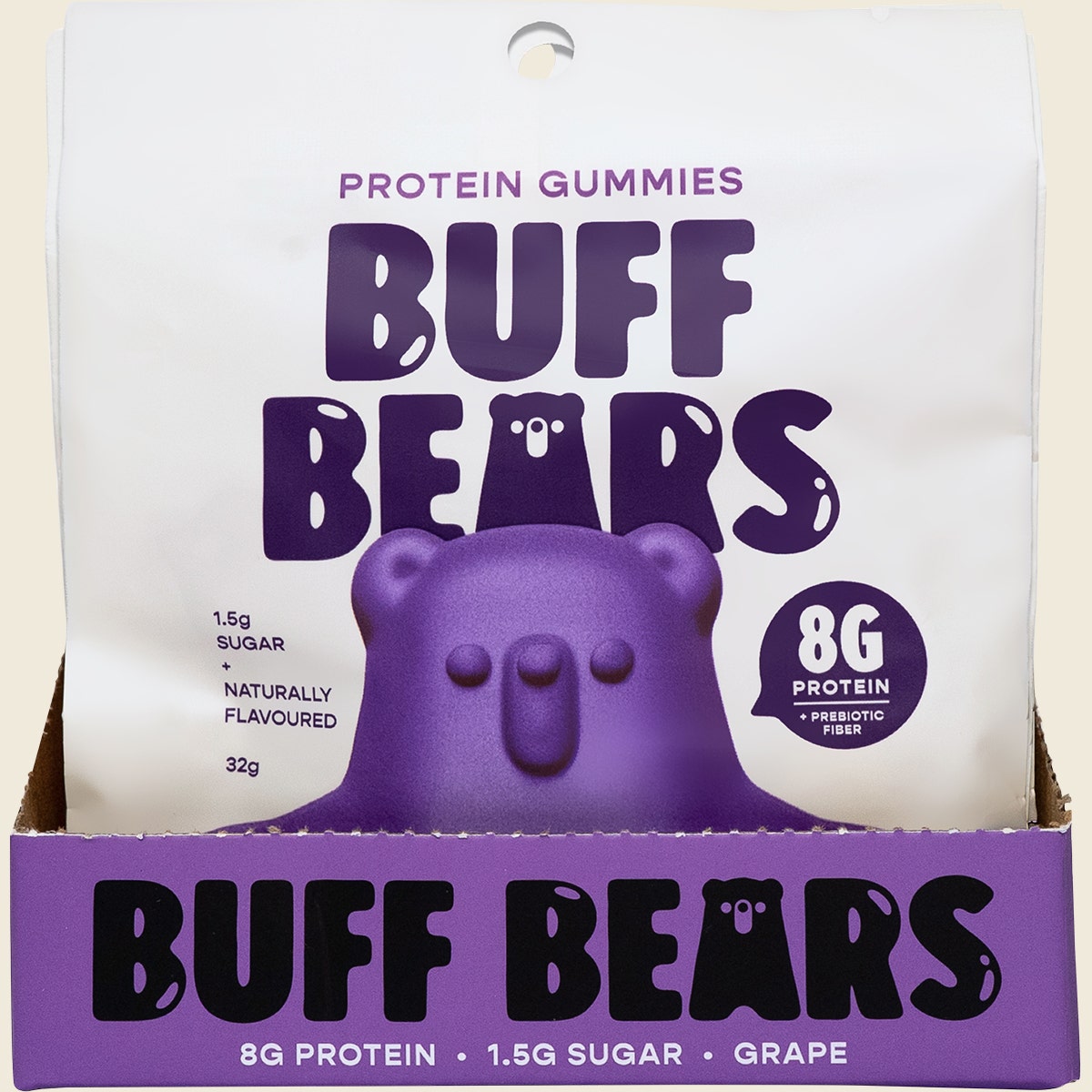 Buff Bears Protein Gummies Grape 12x32g