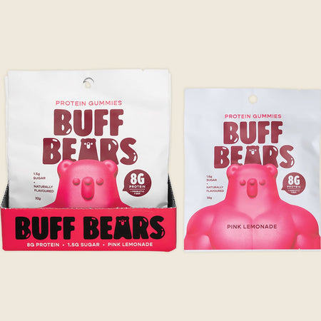 Buff Bears Protein Gummies Pink Lemonade 12x32g