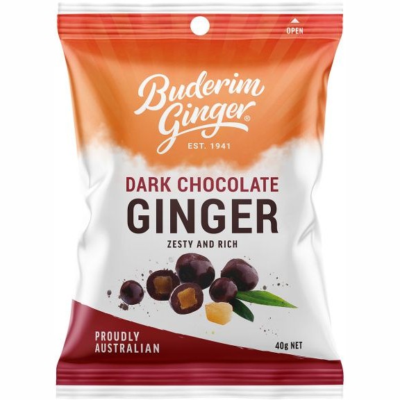 Buderim Ginger Snack Pack Dark Choc Ginger 40g