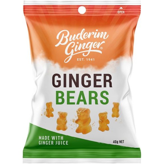 Buderim Ginger Snack Pack Ginger Bears 40g