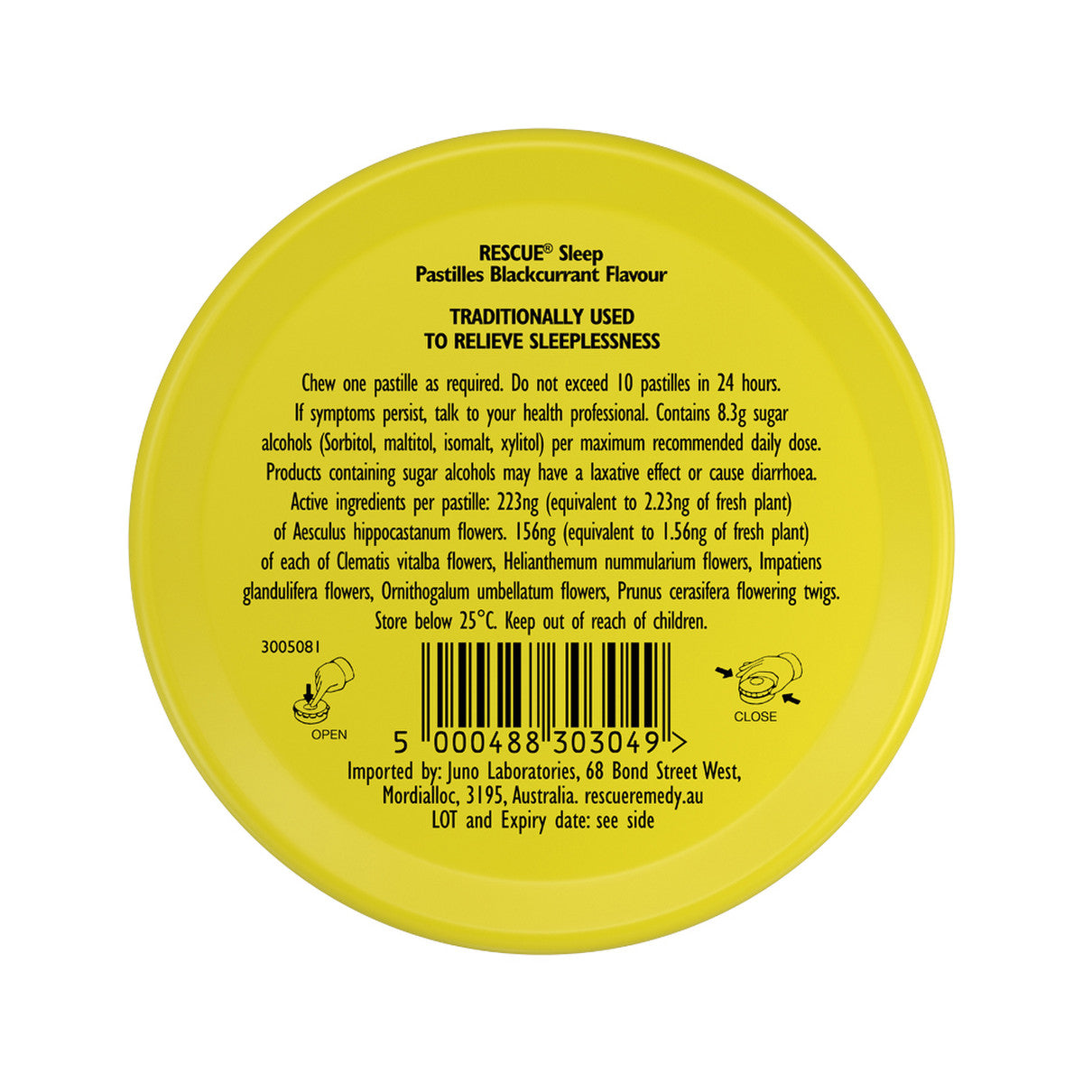 Bach Flower Remedies Rescue Sleep Pastilles Blackcurrant 50g