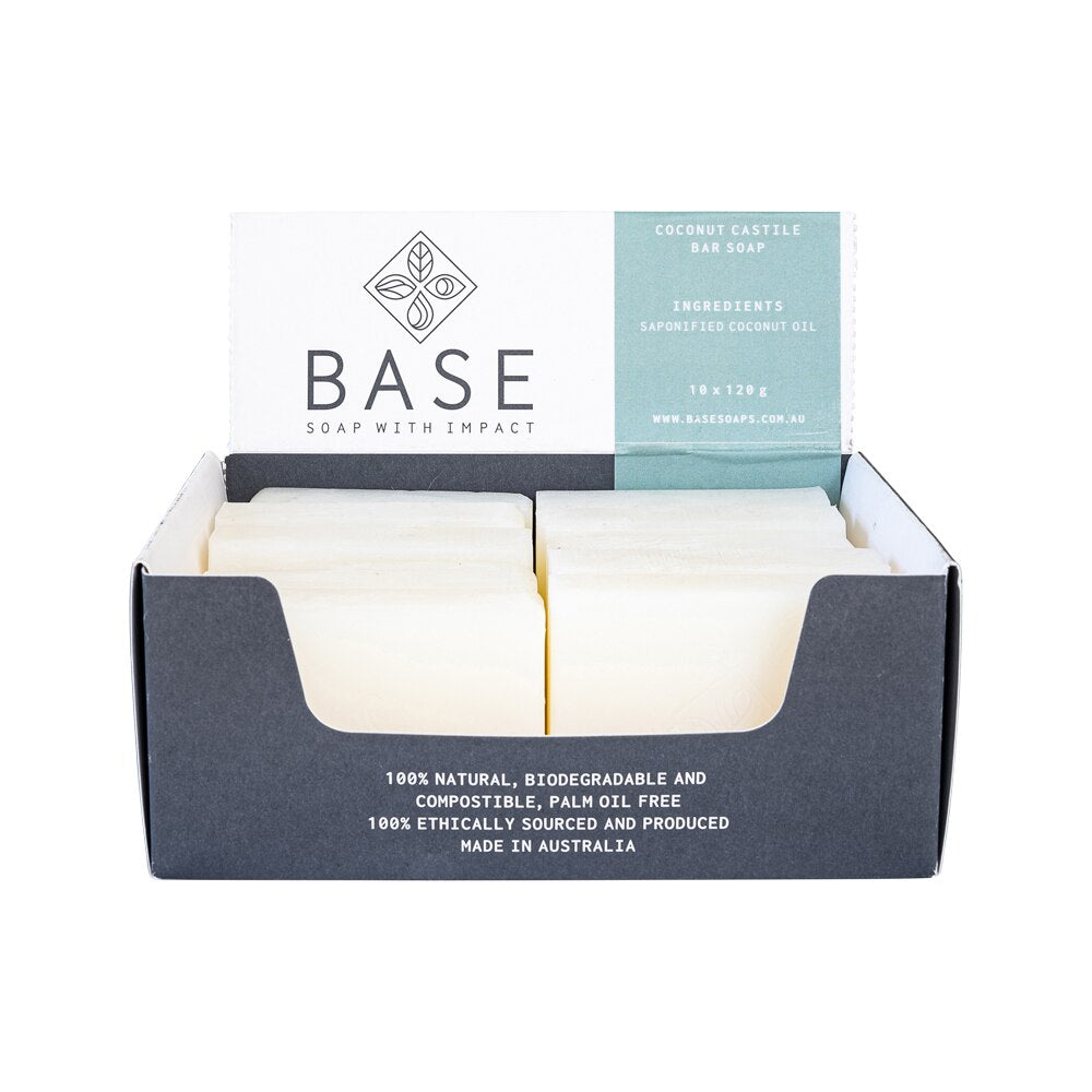 Base Soap With Impact Soap Bar Coconut Castile Raw Bar 120g x 10 Pack