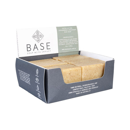 Base Soap With Impact Soap Bar Exfoliating Cedarwood Rosemary Raw Bar 120g x 10 Pack
