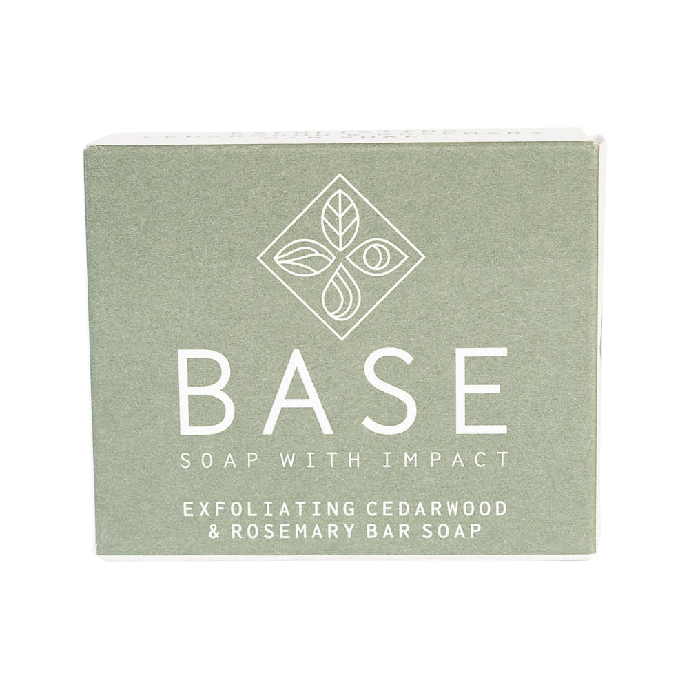 Base Soap With Impact Soap Bar Exfoliating Cedarwood & Rosemary Boxed 120g