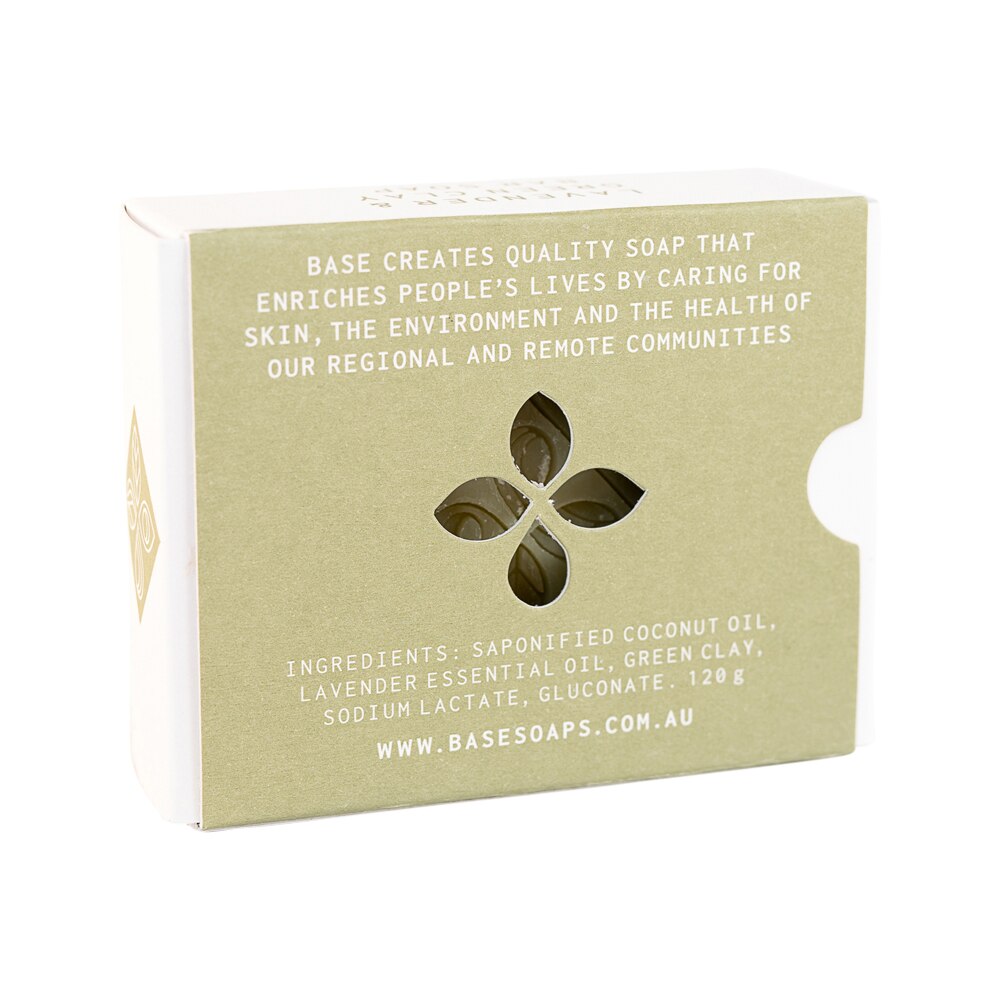 Base Soap With Impact Soap Bar Lavender & Green Clay Boxed 120g