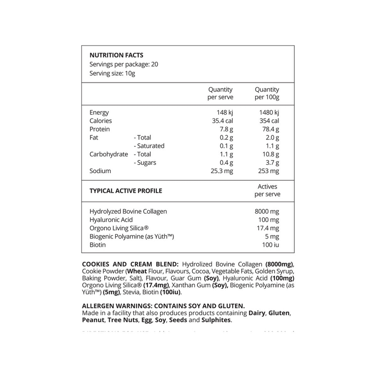 Before You Speak Collagen Complex Cookies & Cream 200g