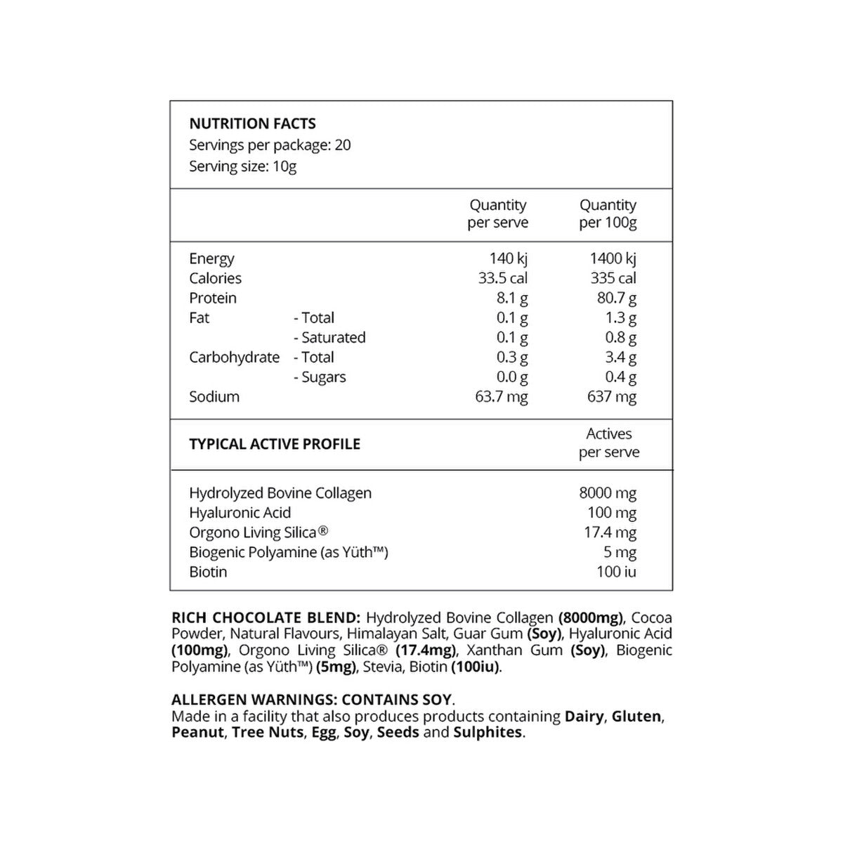 Before You Speak Collagen Complex Rich Chocolate 200g