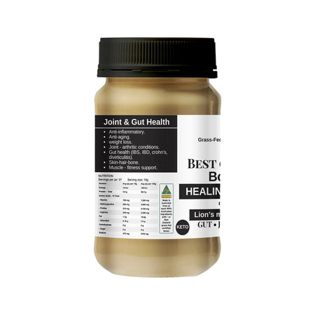 Best of the Bone Bone Broth Beef Concentrate Healing Mushrooms Organic Lion's Mane Reishi Shiitake 390g