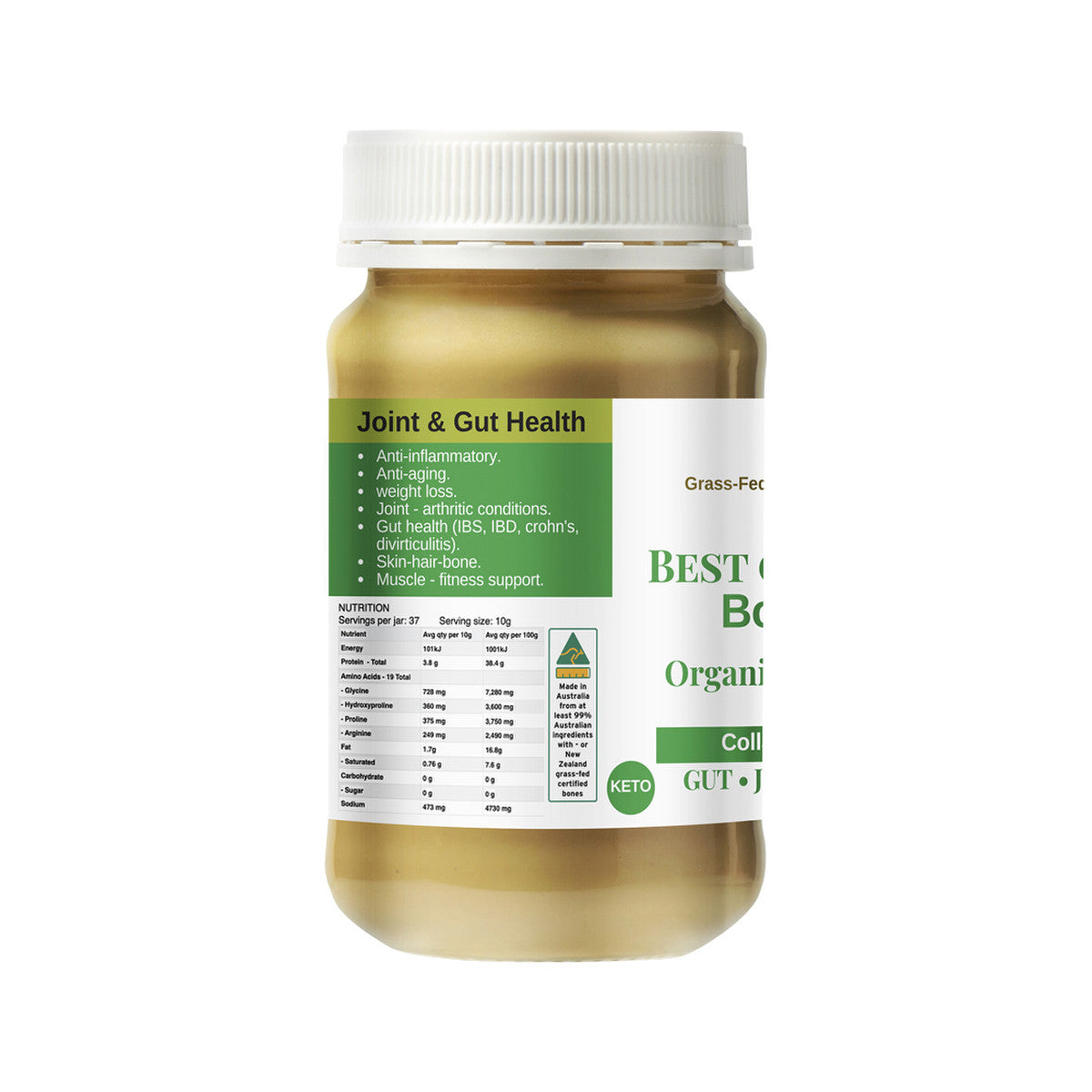 Best of the Bone Bone Broth Beef Concentrate Organic Italian Herbs & Garlic 390g