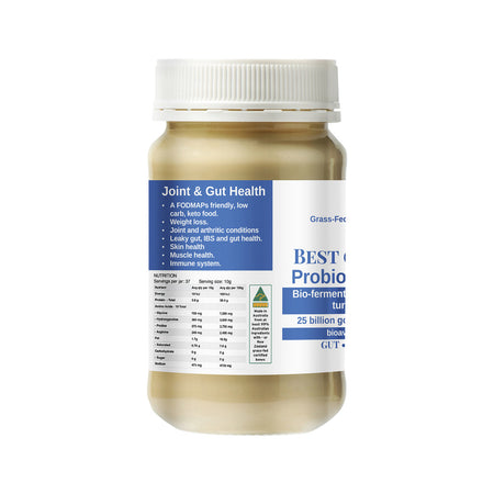 Best of the Bone Bone Broth Beef Concentrate Probiotic Bio-fermented Coconut Lemon Myrtle Turmeric Papaya Leaf 390g