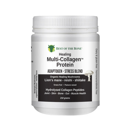 Best of the Bone Healing Multi-collagen Protein Powder Adaptogen-stress Blend Organic Healing Mushrooms: Lion's Mane Reishi Shiitake