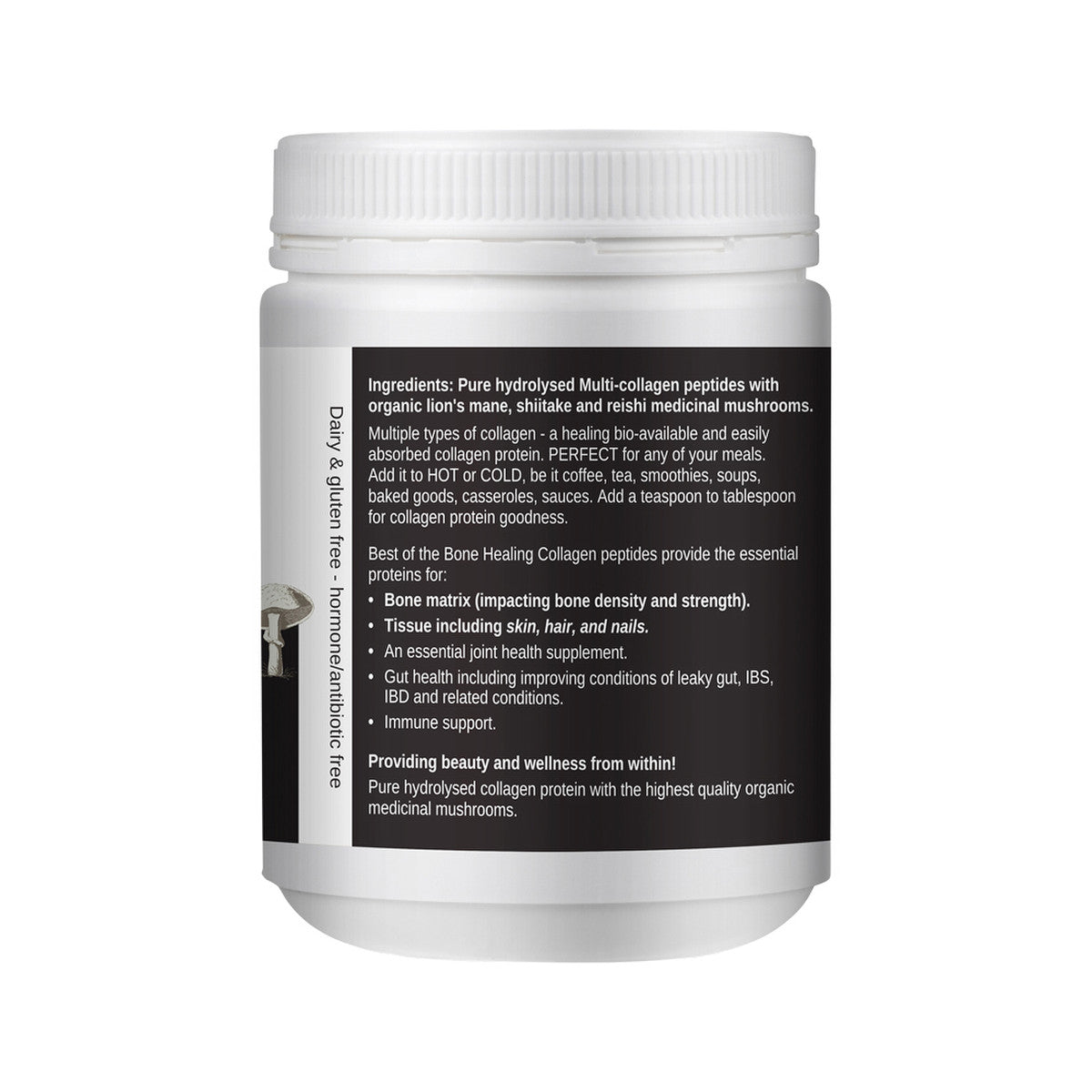 Best of the Bone Healing Multi-collagen Protein Powder Adaptogen-stress Blend Organic Healing Mushrooms: Lion's Mane Reishi Shiitake