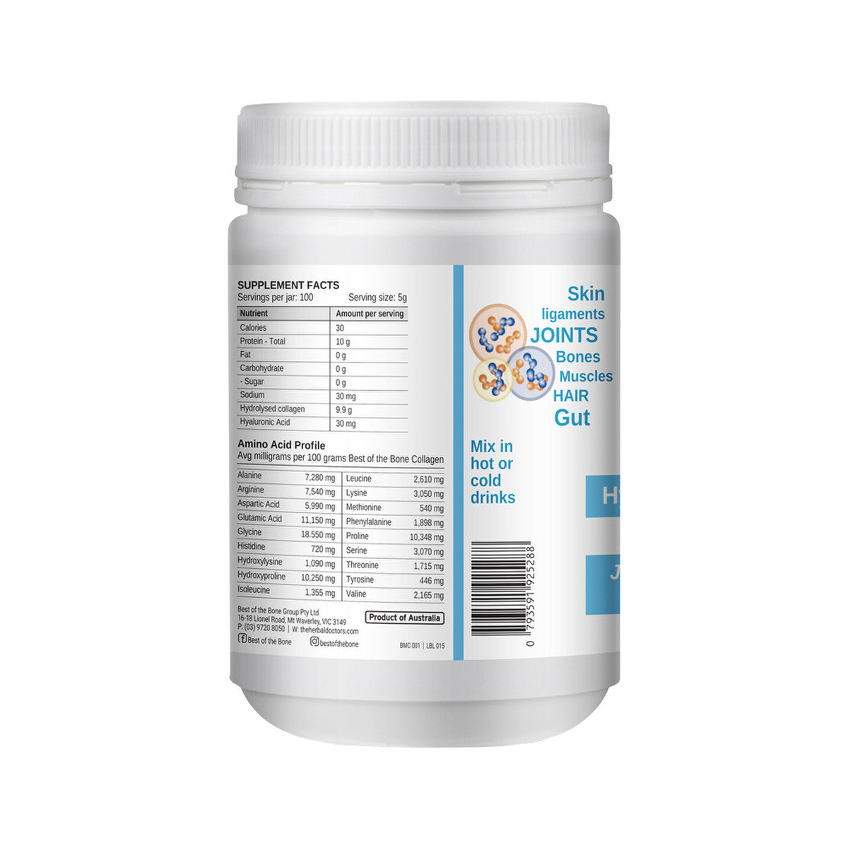 Best of the Bone Healing Multi-collagen Protein Powder Hydrolysed Collagen Peptides Unflavoured 500g
