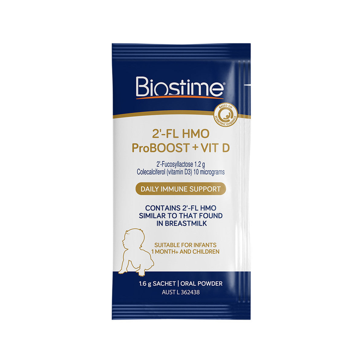 Biostime 2'-FL HMO ProBOOST + Vit D Oral Powder Sachets 1.6g x 28 Pack