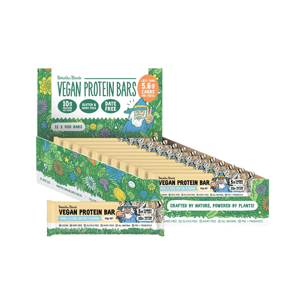 Botanika Blends Vegan Protein Bars Vanilla Cake Batter 40g x 12 Pack