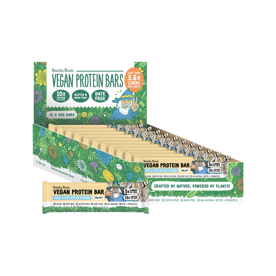 Botanika Blends Vegan Protein Bars Vanilla Cake Batter 40g x 12 Pack