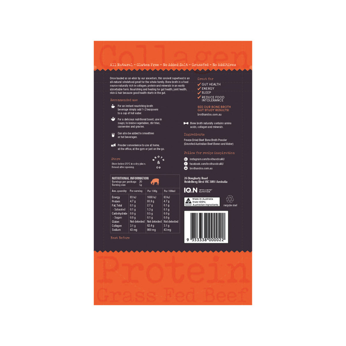 Broth & Co Naked Bone Broth Powder 100g