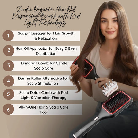 Soodox Organic Hair Oil Dispensing Brush Black