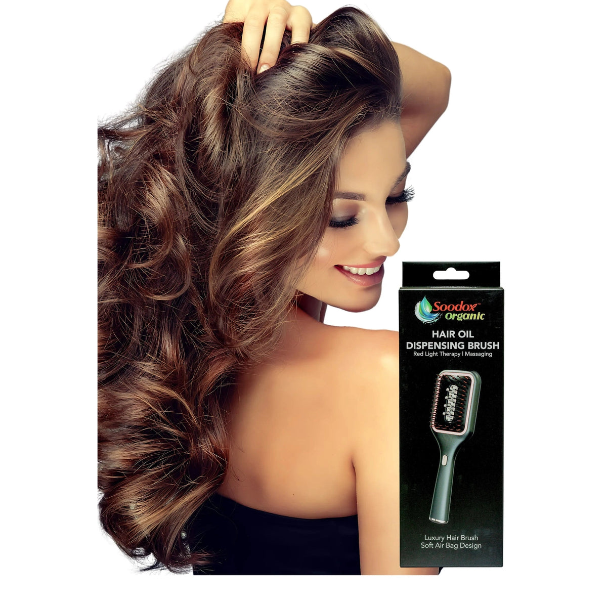 Soodox Organic Hair Oil Dispensing Brush Black