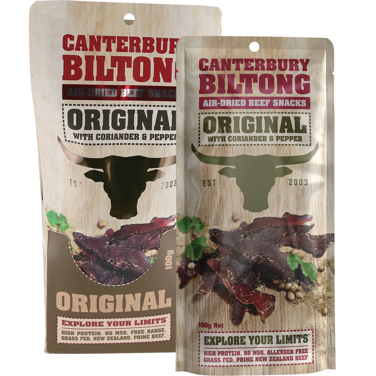 Canterbury Biltong Grass Fed Original Coriander & Pepper 10x100g