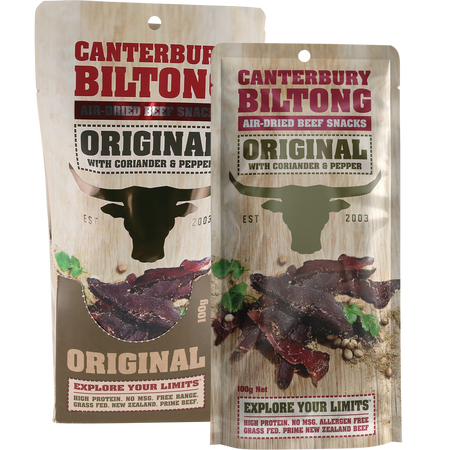 Canterbury Biltong Grass Fed Original Coriander & Pepper 10x100g