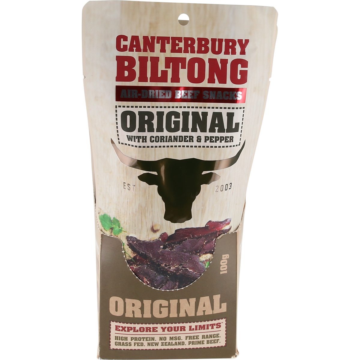 Canterbury Biltong Grass Fed Original Coriander & Pepper 10x100g