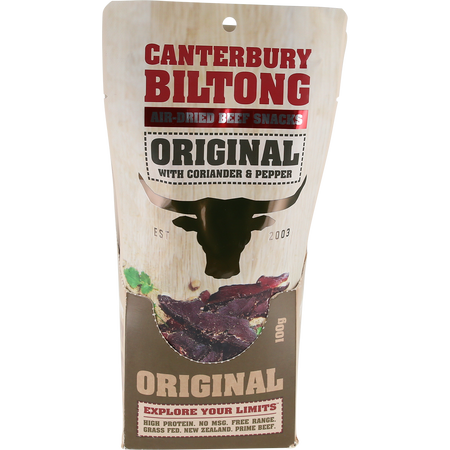 Canterbury Biltong Grass Fed Original Coriander & Pepper 10x100g