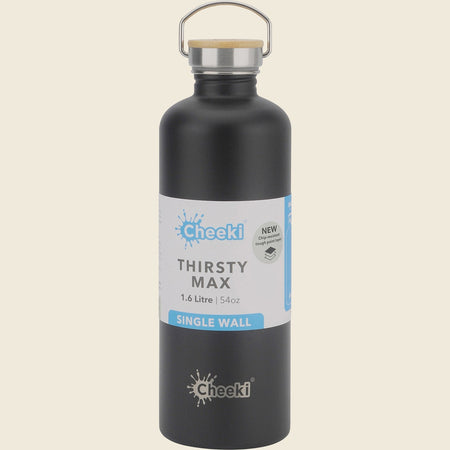 Cheeki Stainless Steel Bottle Matte Black 'Thirsty Max' 1.6L